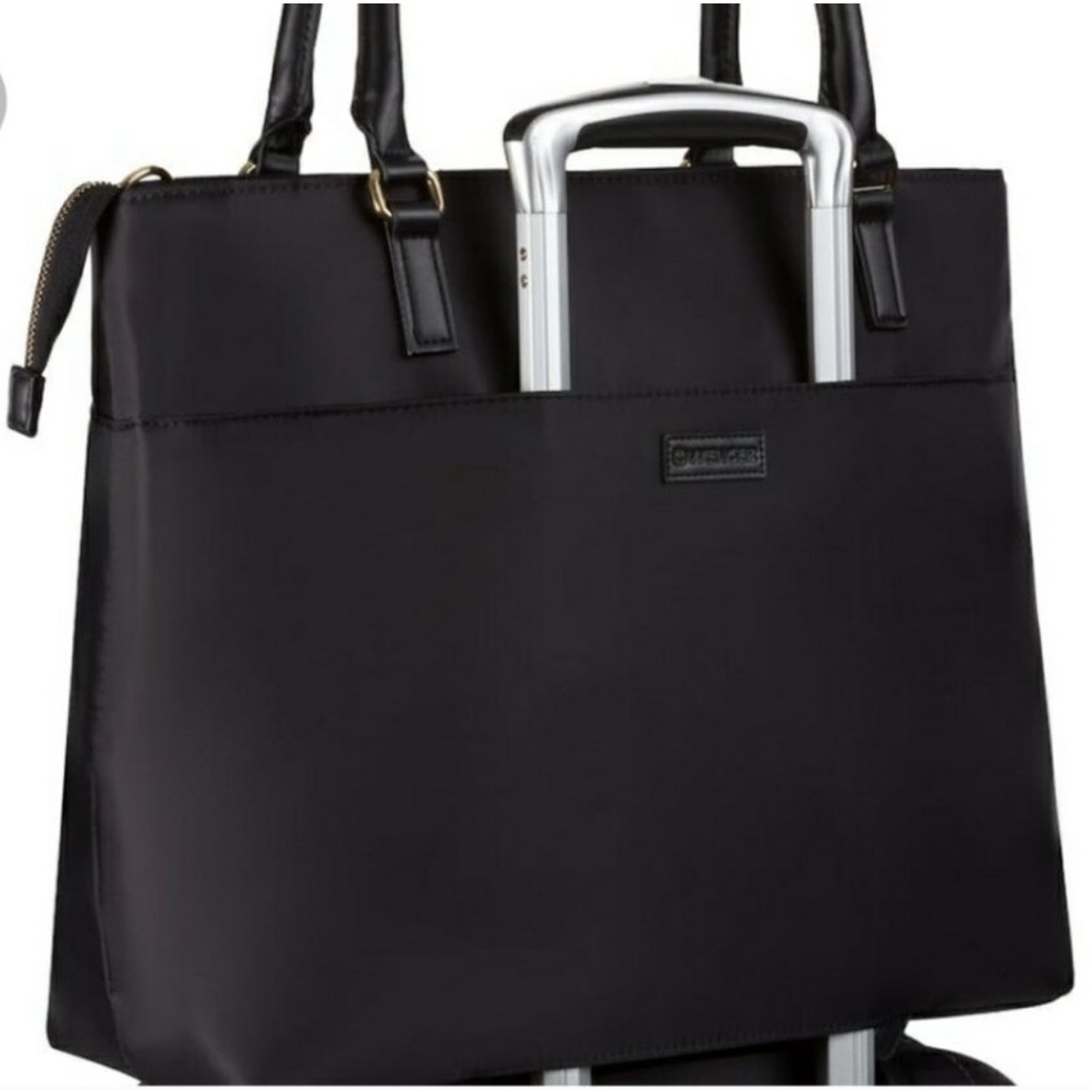 Swiss Gear Wenger Black Expandable Laptop Bag Tote w/Tablet Pocket Black